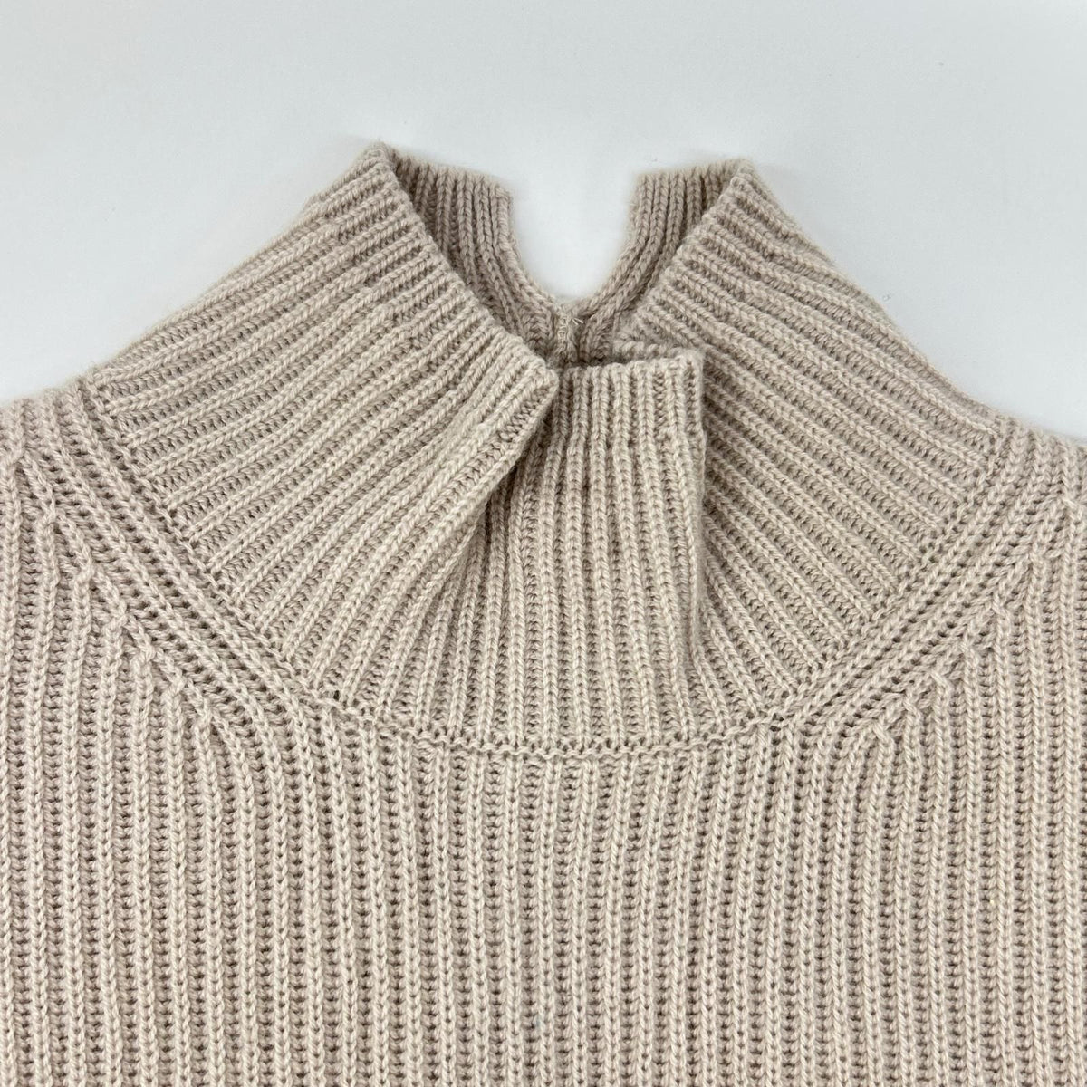Max Mara S Maxmara Beige Woolcashmere Mock Neckknit Dress — view 7