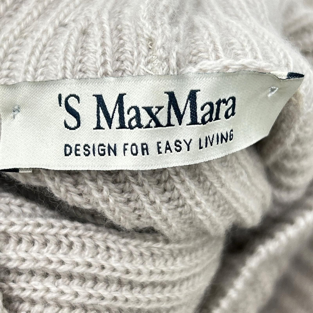 Max Mara S Maxmara Beige Woolcashmere Mock Neckknit Dress — view 3