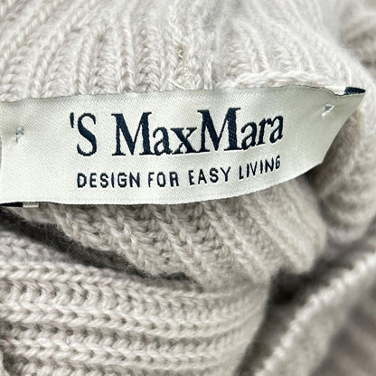 Max Mara S Maxmara Beige Woolcashmere Mock Neckknit Dress — view 3