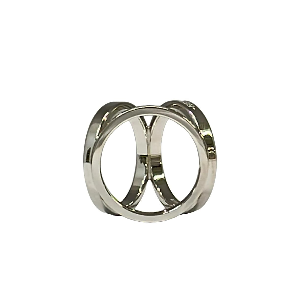 Hermes Scarf Ring Trio Silver