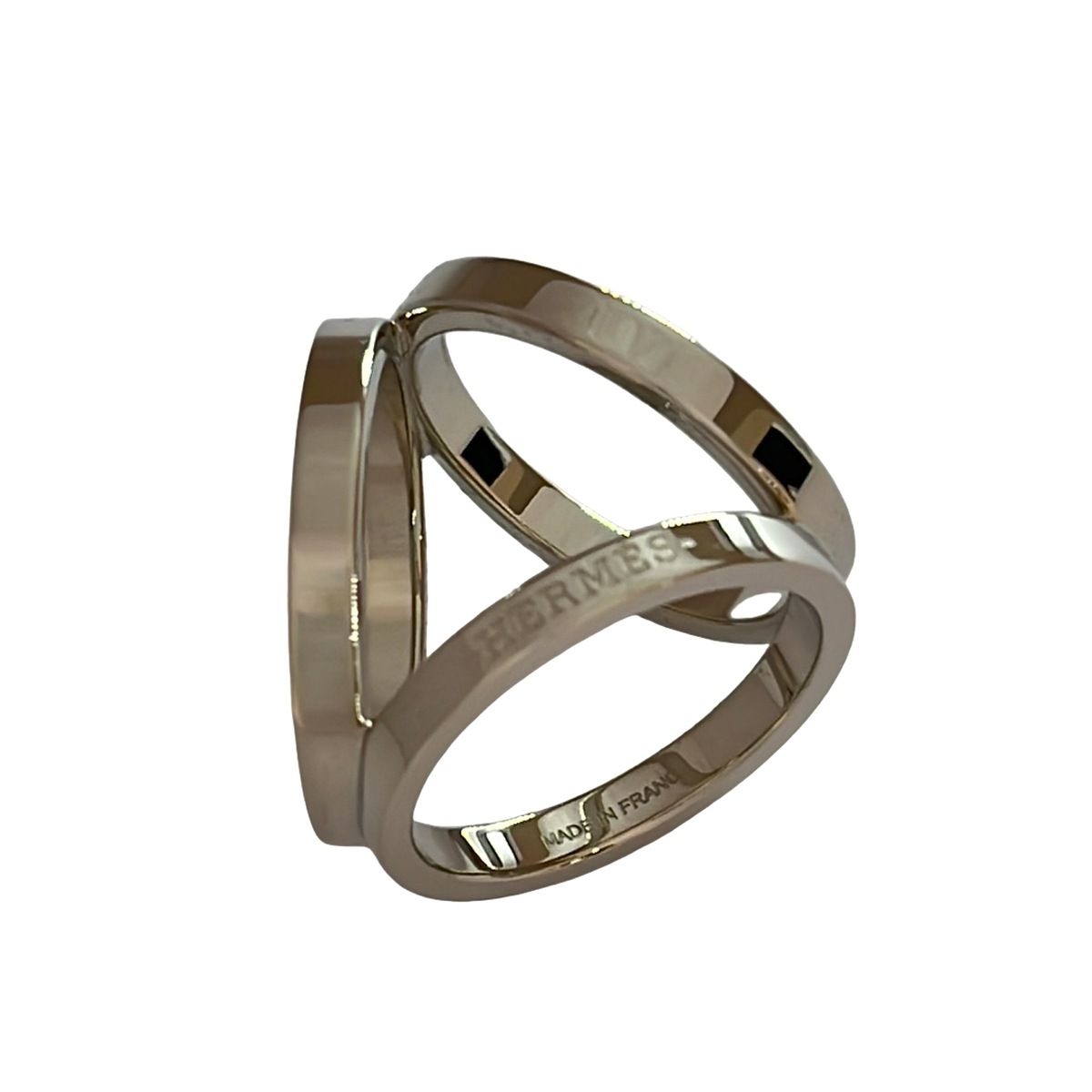 Hermes Scarf Ring Trio Silver — view 4
