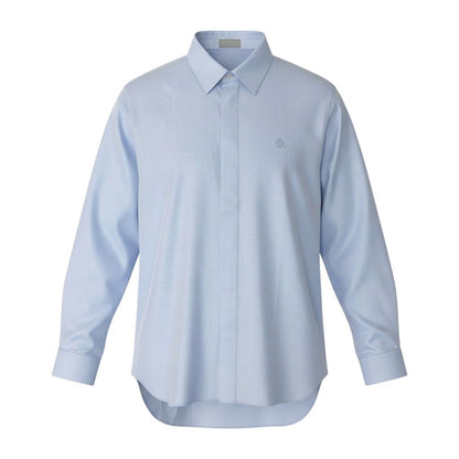 Dior Kept Cotton Shirt Long Sleeve One Point Embroidery Dress 39 Blue