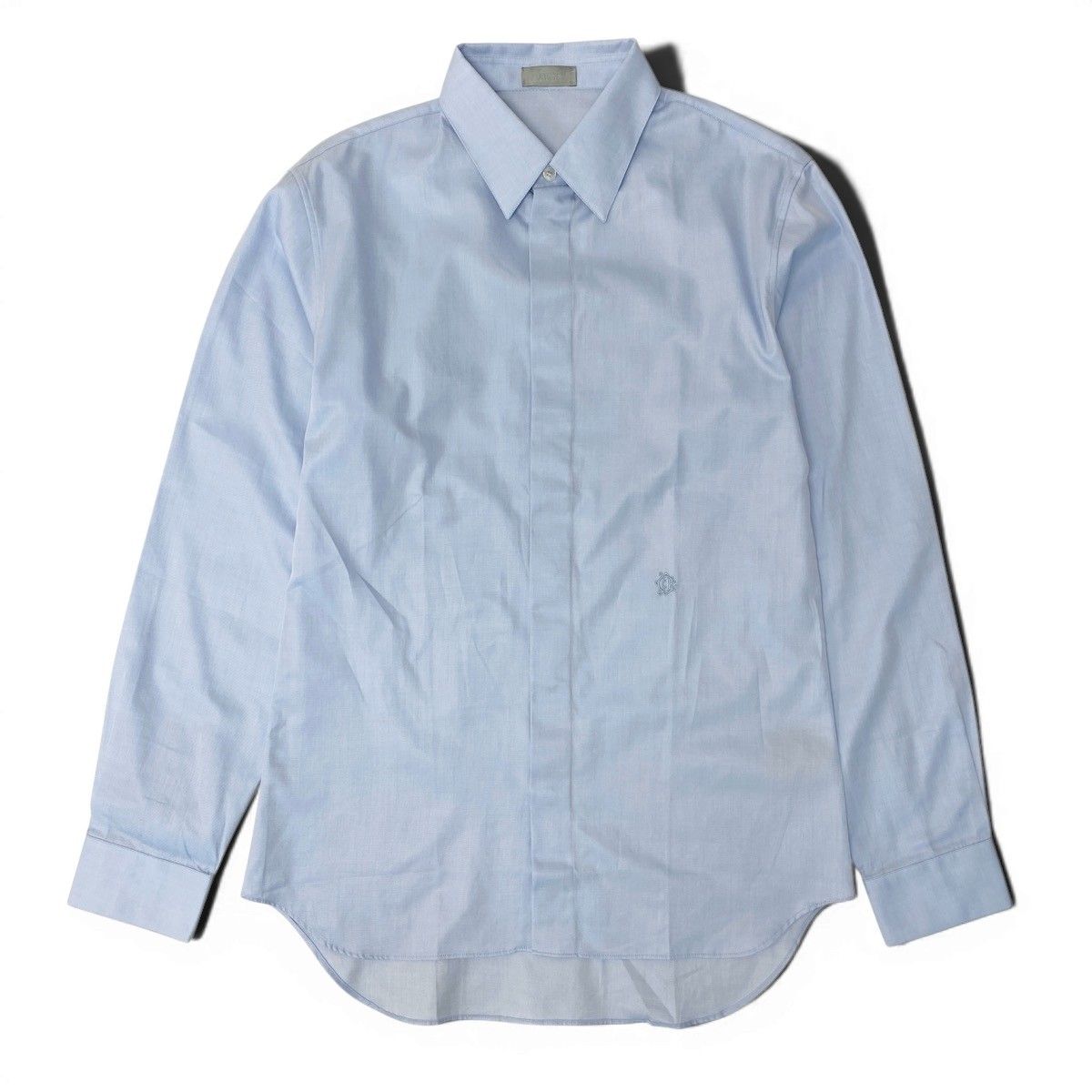 Dior Kept Cotton Shirt Long Sleeve One Point Embroidery Dress 39 Blue — view 2