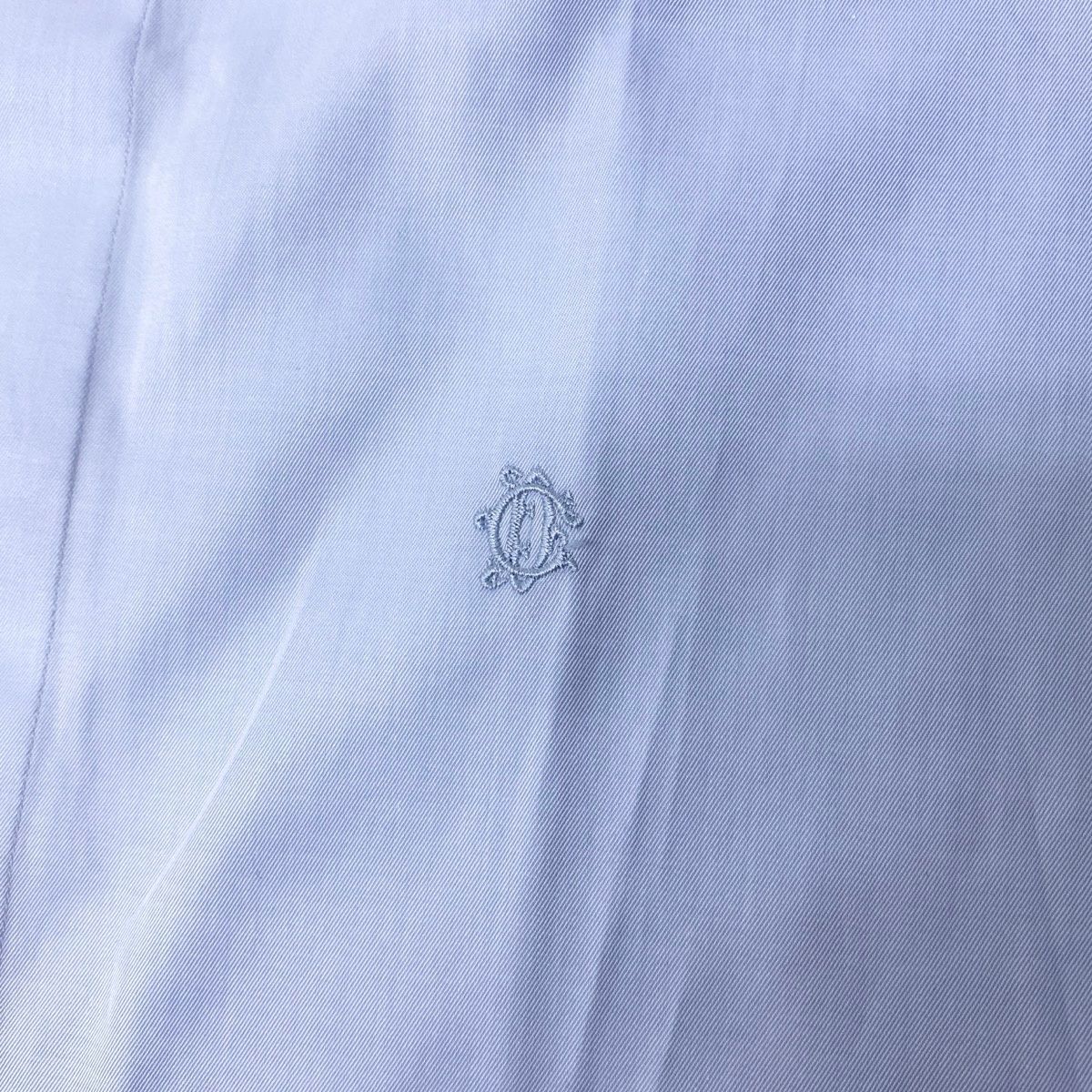 Dior Kept Cotton Shirt Long Sleeve One Point Embroidery Dress 39 Blue — view 8