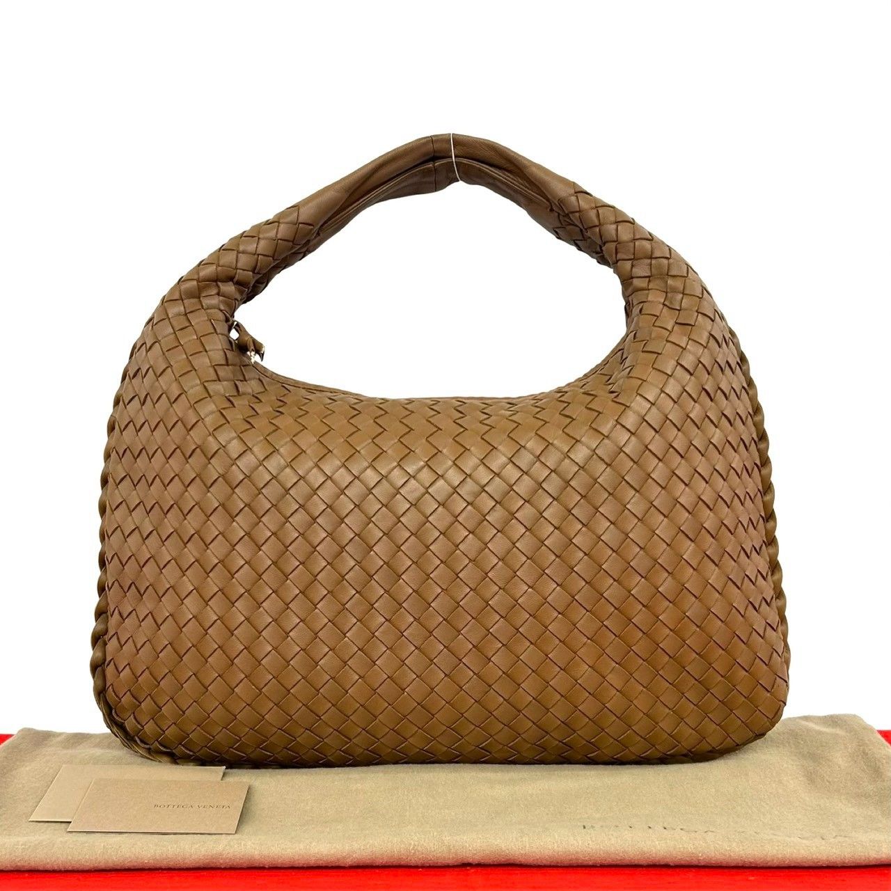 Bottega Veneta Hobo Intrecht Leather Handbag Mini Tote Brown
