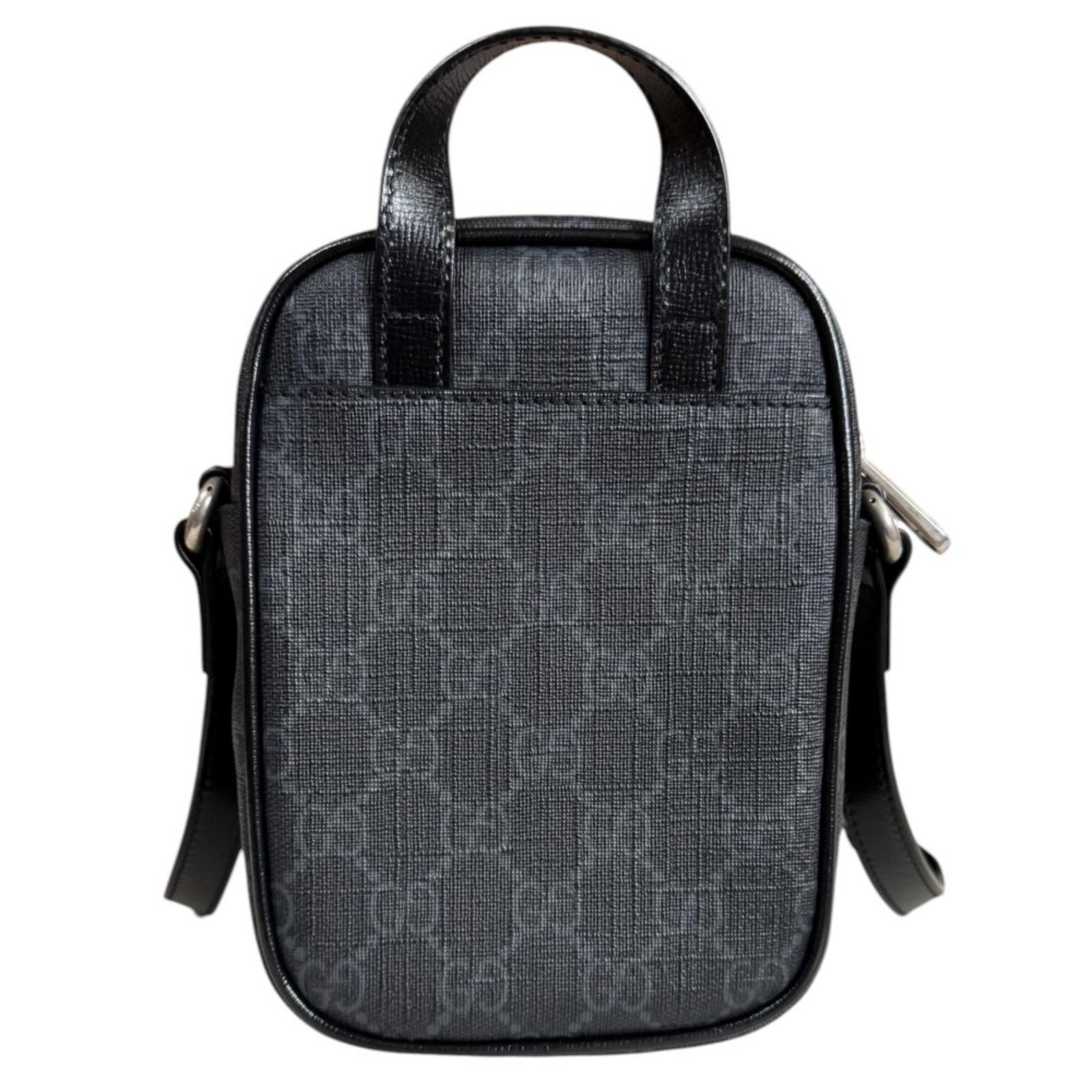 Gucci GG Supreme Interlocking Shoulder Bag Supremecanvas Black Second — view 3