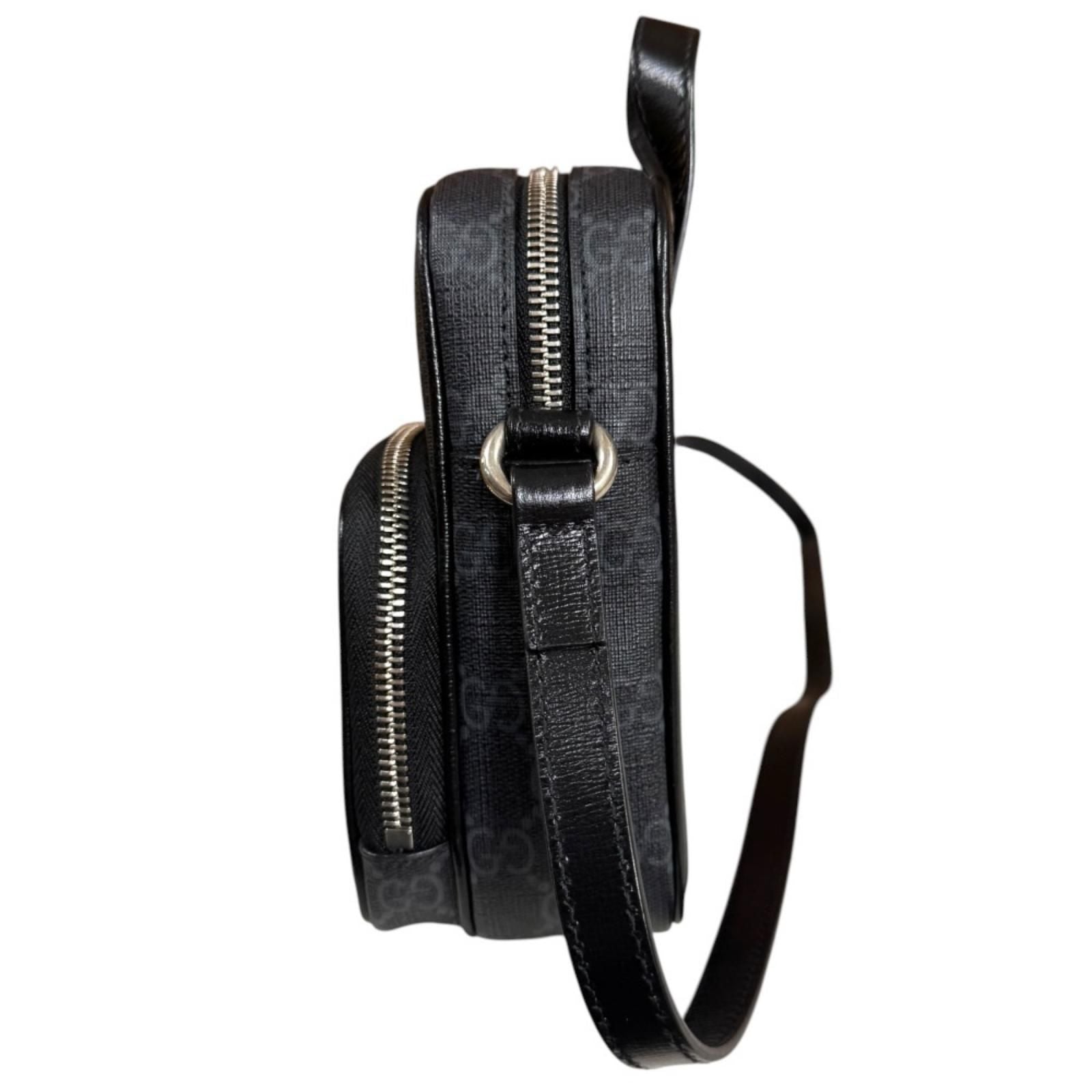 Gucci GG Supreme Interlocking Shoulder Bag Supremecanvas Black Second — view 5