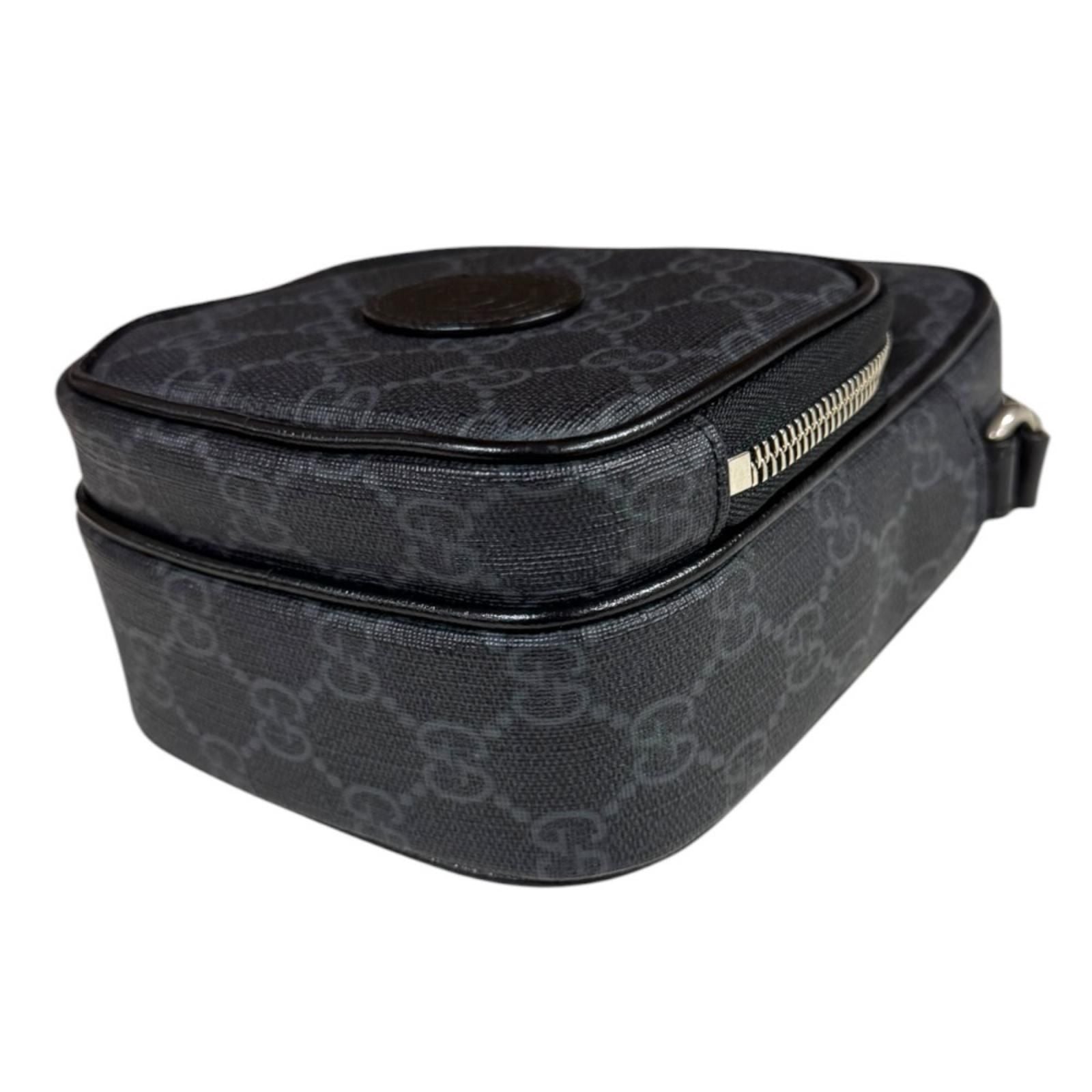 Gucci GG Supreme Interlocking Shoulder Bag Supremecanvas Black Second — view 6