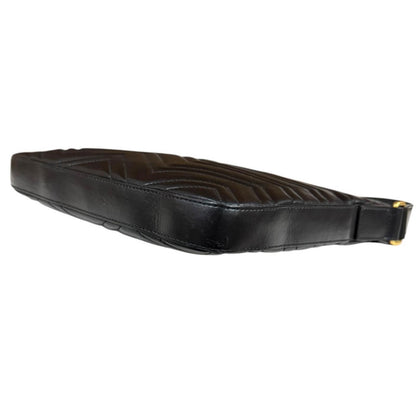 Gucci Quilted Shoulder Bag GG Marmont Bag Leather Black Second — view 5