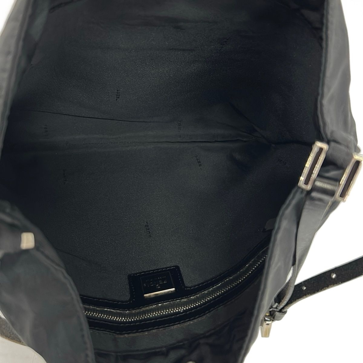 Fendi Shoulder Bag Zucca Pattern Black Leather — view 7