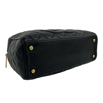Chanel Bagged Card Quilted Coco Caviar Leather Mini Boston Bag Black — view 7