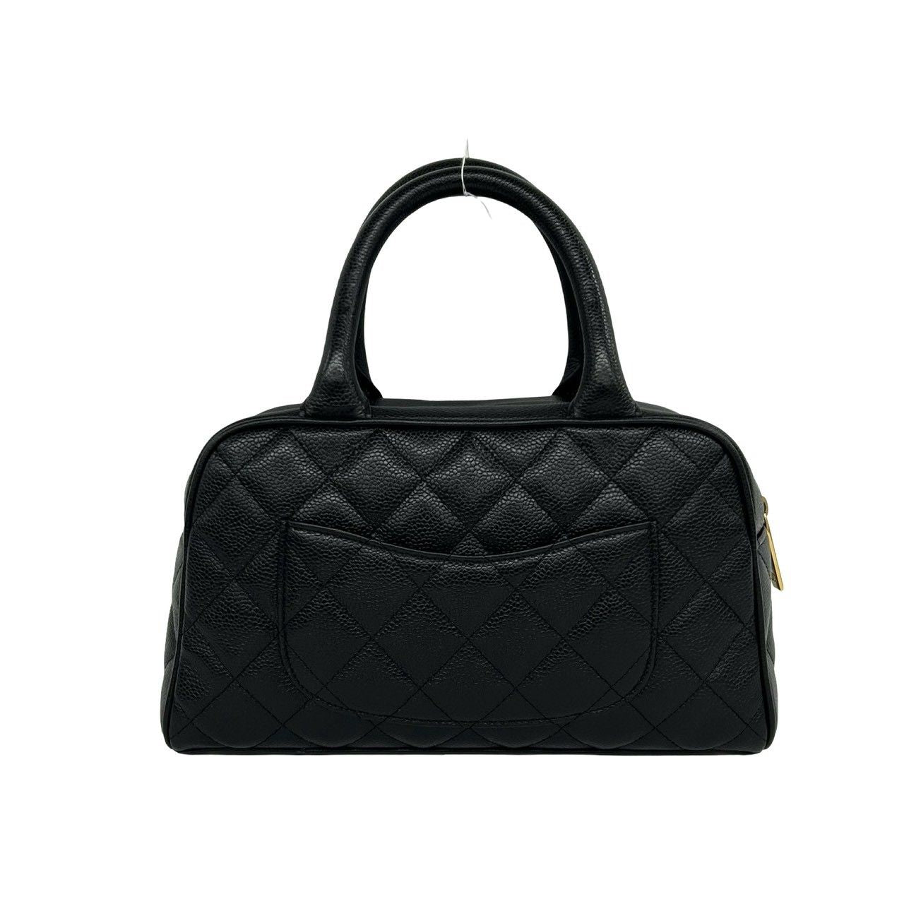Chanel Bagged Card Quilted Coco Caviar Leather Mini Boston Bag Black — view 3