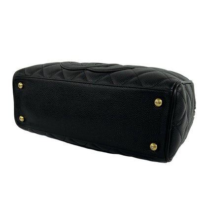 Chanel Bagged Card Quilted Coco Caviar Leather Mini Boston Bag Black — view 8