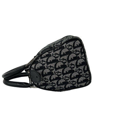 Dior Vintage Trotter Canvas Leather Mini Boston Bag Black — view 5