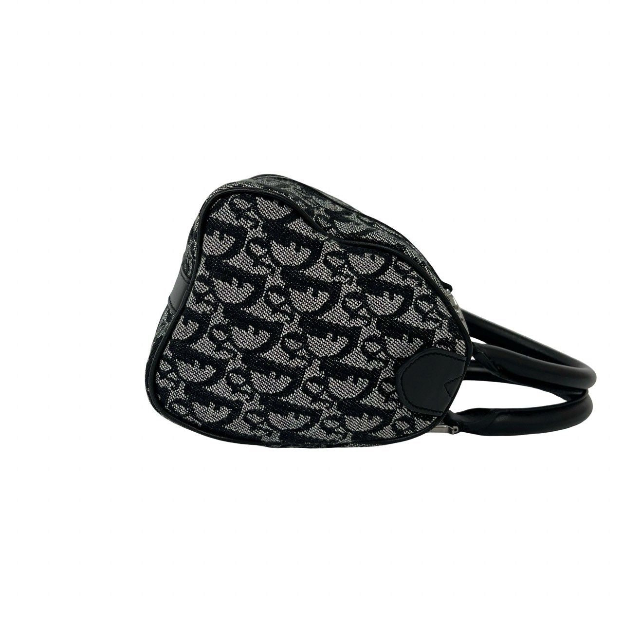 Dior Vintage Trotter Canvas Leather Mini Boston Bag Black — view 6