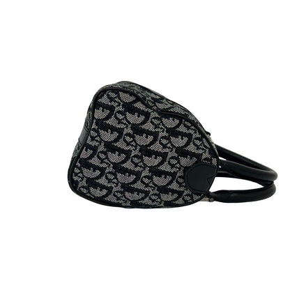 Dior Vintage Trotter Canvas Leather Mini Boston Bag Black — view 6