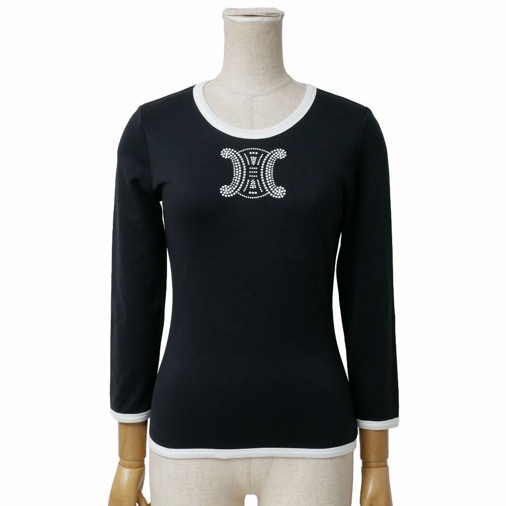 Celine Top S Triomphe Macadam Logo Decoration Stretch