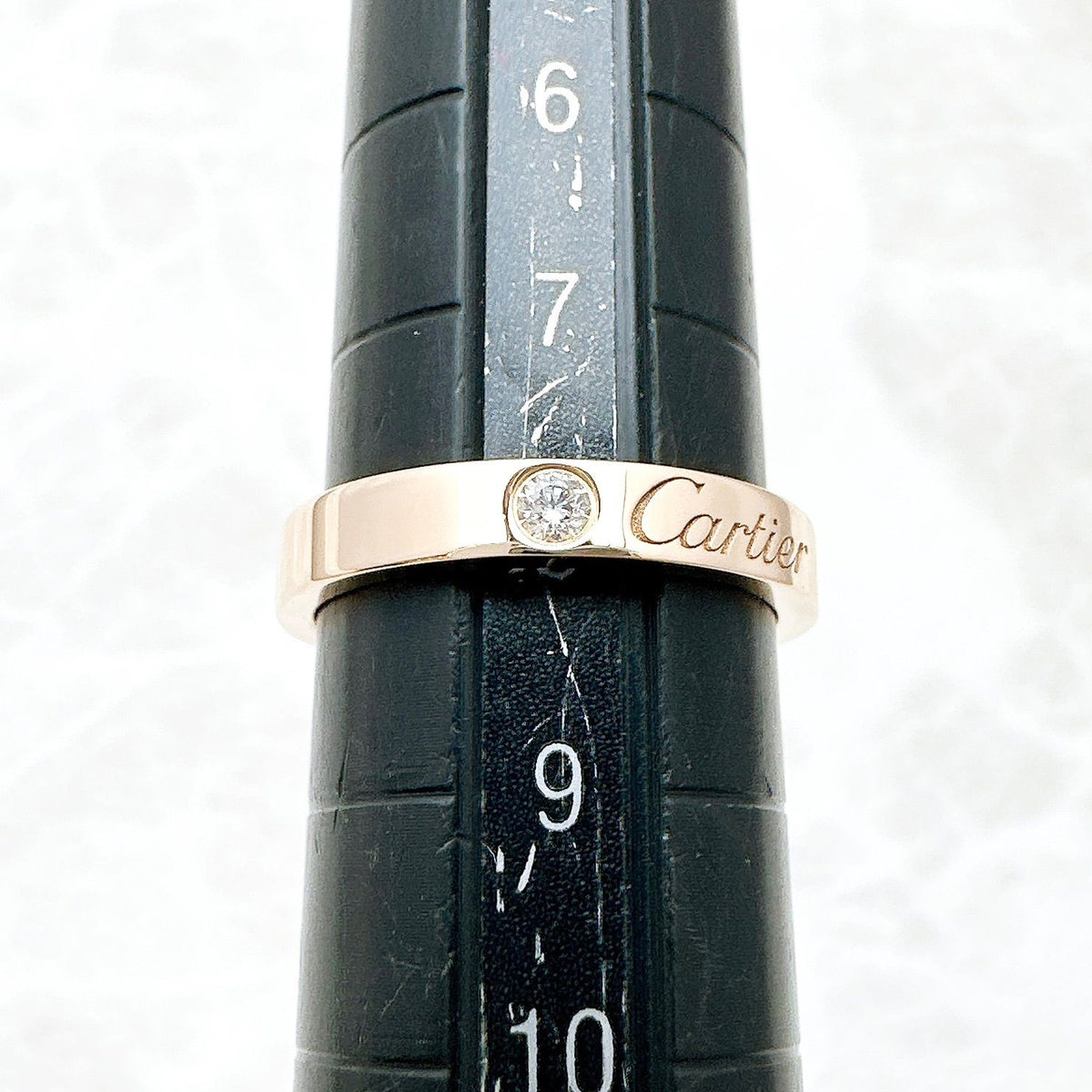 Cartier Wedding Band Diamond Pink Gold Ring — view 6