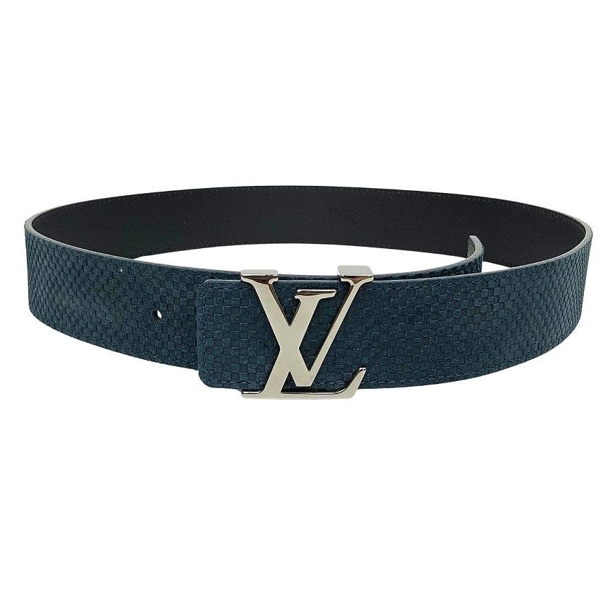 Louis Vuitton Monogram Ceinture Initial Belt 85 Abyss Blue Green Male New — view 2
