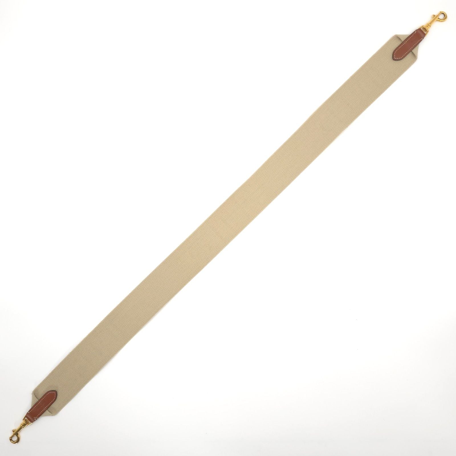 Celine Logo Shoulder wrap Full Beige canvas Brown leather Gold Metal — view 2