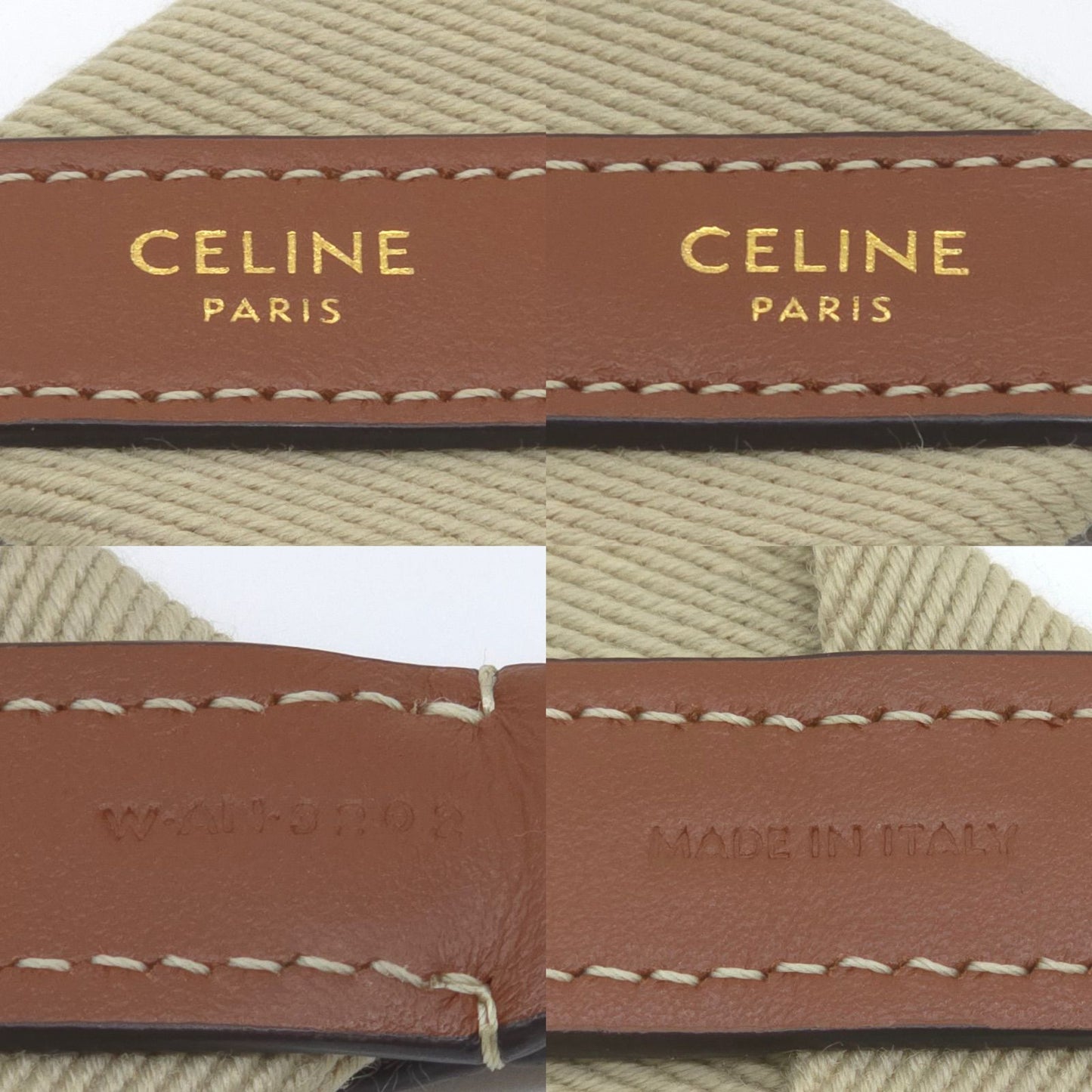 Celine Logo Shoulder wrap Full Beige canvas Brown leather Gold Metal — view 8