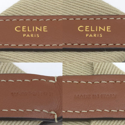 Celine Logo Shoulder wrap Full Beige canvas Brown leather Gold Metal — view 8