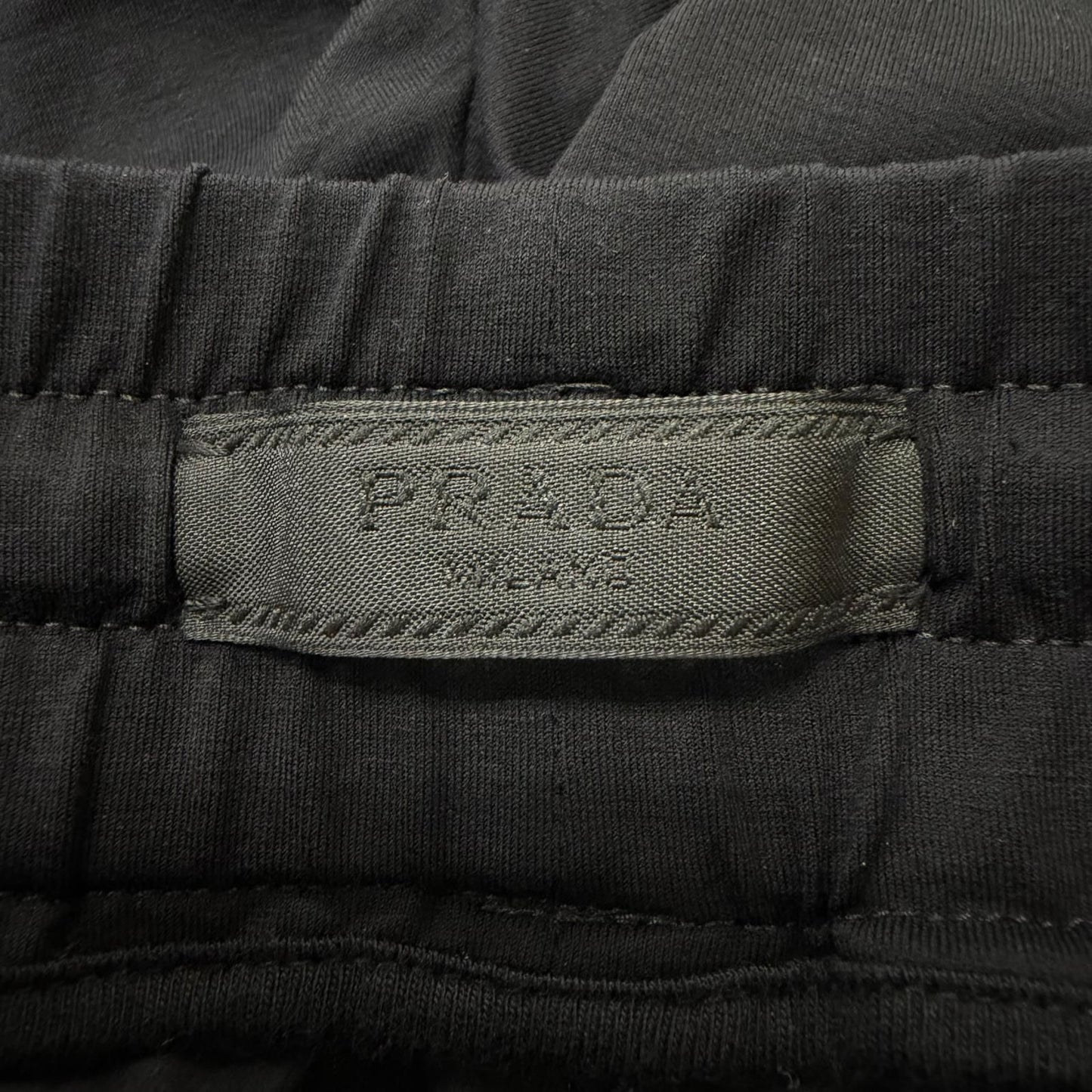 Prada Triangle Logo Re-Nylon Technical Cotton Jogger Pants Black — view 6