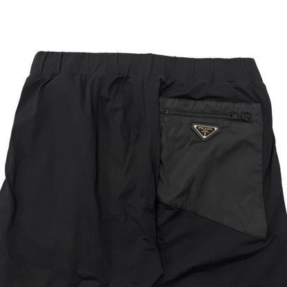 Prada Triangle Logo Re-Nylon Technical Cotton Jogger Pants Black — view 4