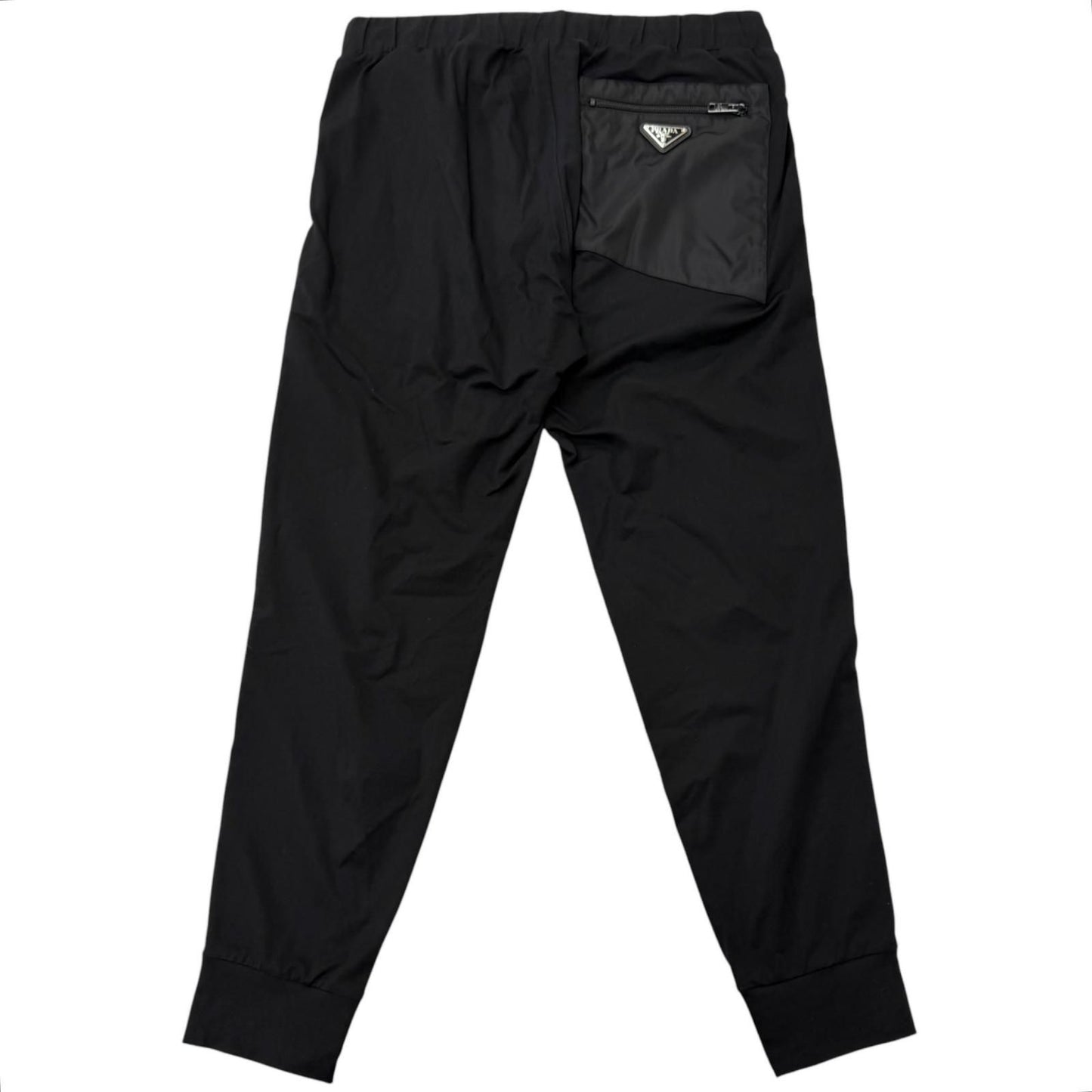 Prada Triangle Logo Re-Nylon Technical Cotton Jogger Pants Black — view 2