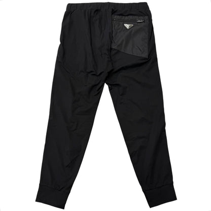 Prada Triangle Logo Re-Nylon Technical Cotton Jogger Pants Black — view 2