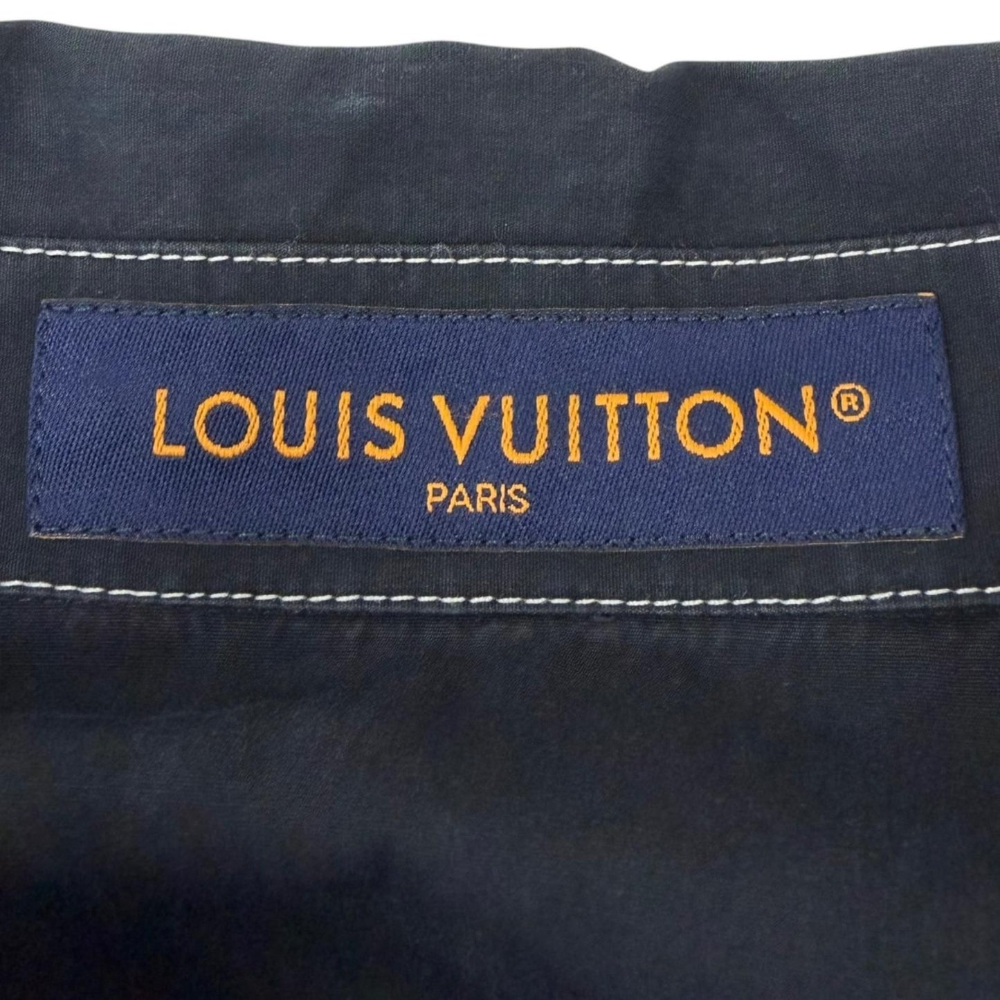 Louis Vuitton Cotton LV Logo Patch Short Sleeve Shirt Black — view 8