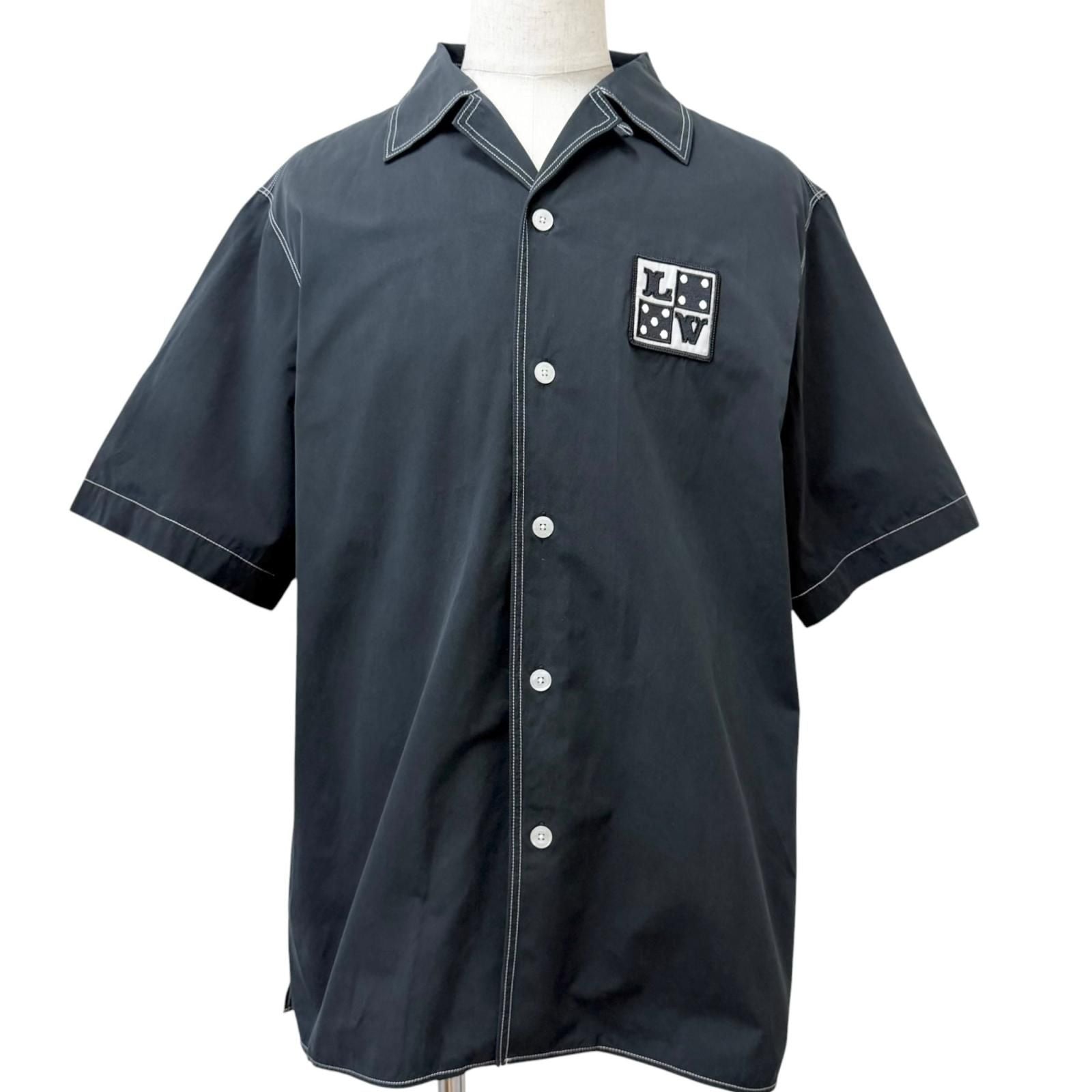 Louis Vuitton Cotton LV Logo Patch Short Sleeve Shirt Black