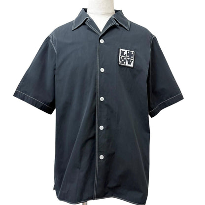Louis Vuitton Cotton LV Logo Patch Short Sleeve Shirt Black
