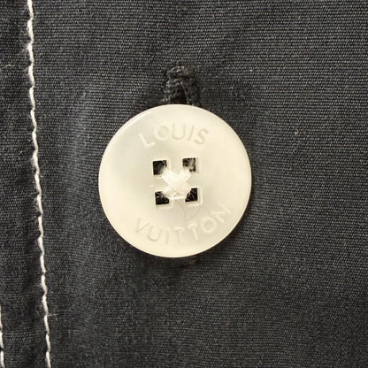 Louis Vuitton Cotton LV Logo Patch Short Sleeve Shirt Black — view 6