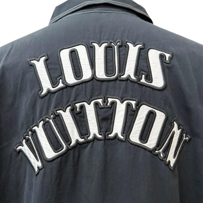 Louis Vuitton Cotton LV Logo Patch Short Sleeve Shirt Black — view 5