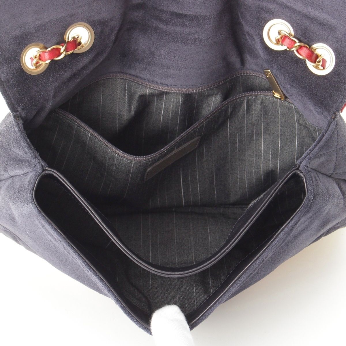 Chanel 2.55 Leather Suede Union Jack Shoulder Bag Navy — view 7