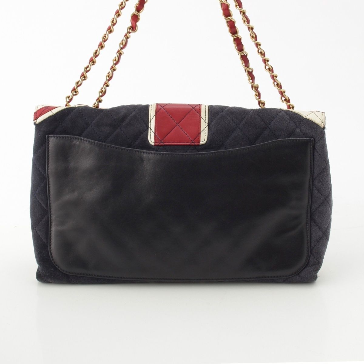 Chanel 2.55 Leather Suede Union Jack Shoulder Bag Navy — view 5