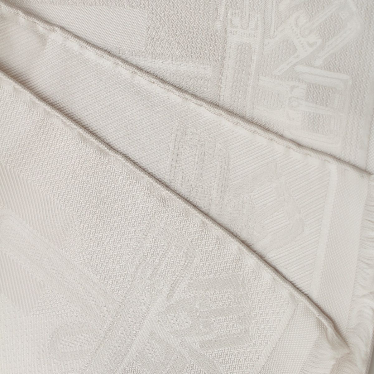 Hermes Silk les Sangles Echarpe Shawl Gray Scarf — view 8