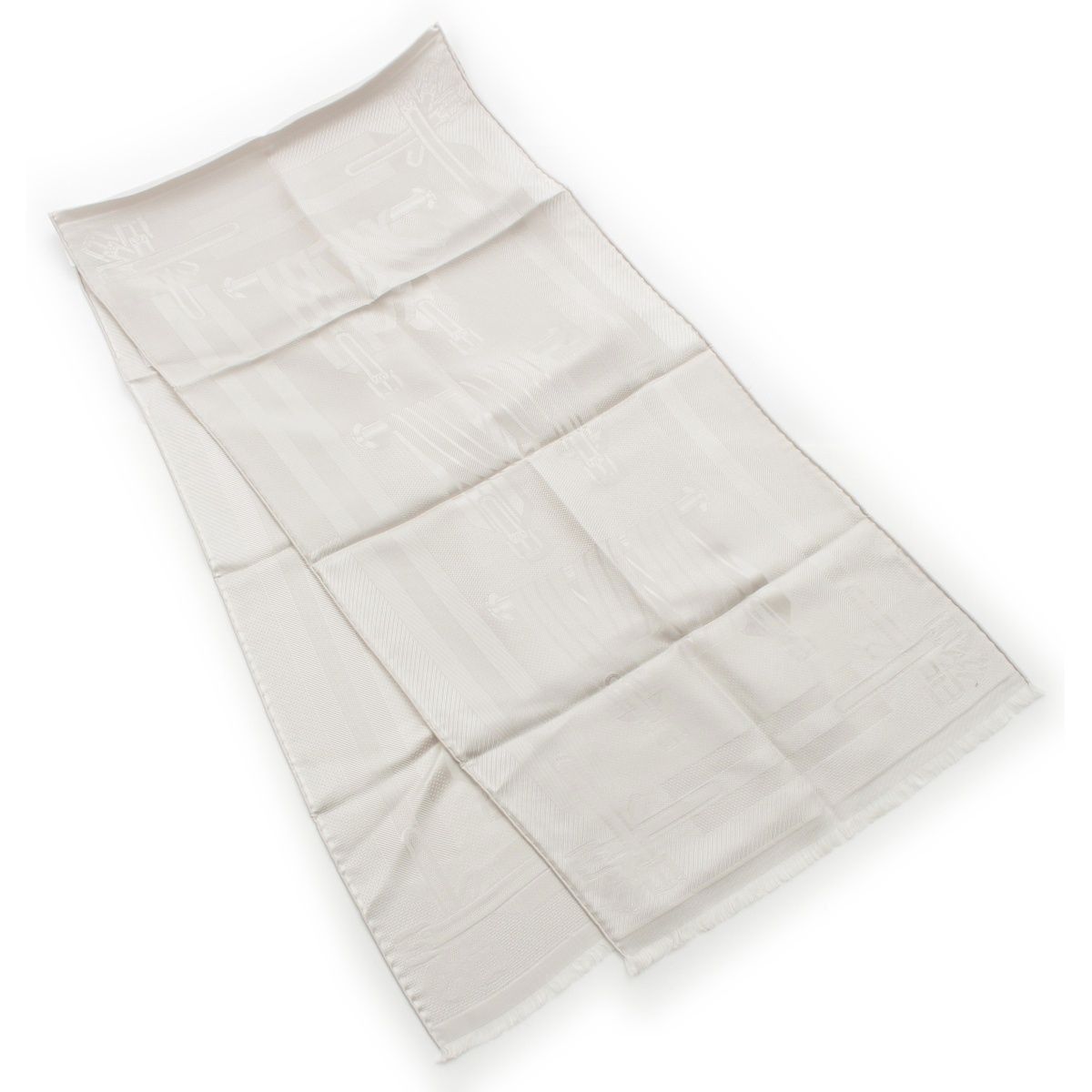 Hermes Silk les Sangles Echarpe Shawl Gray Scarf — view 2