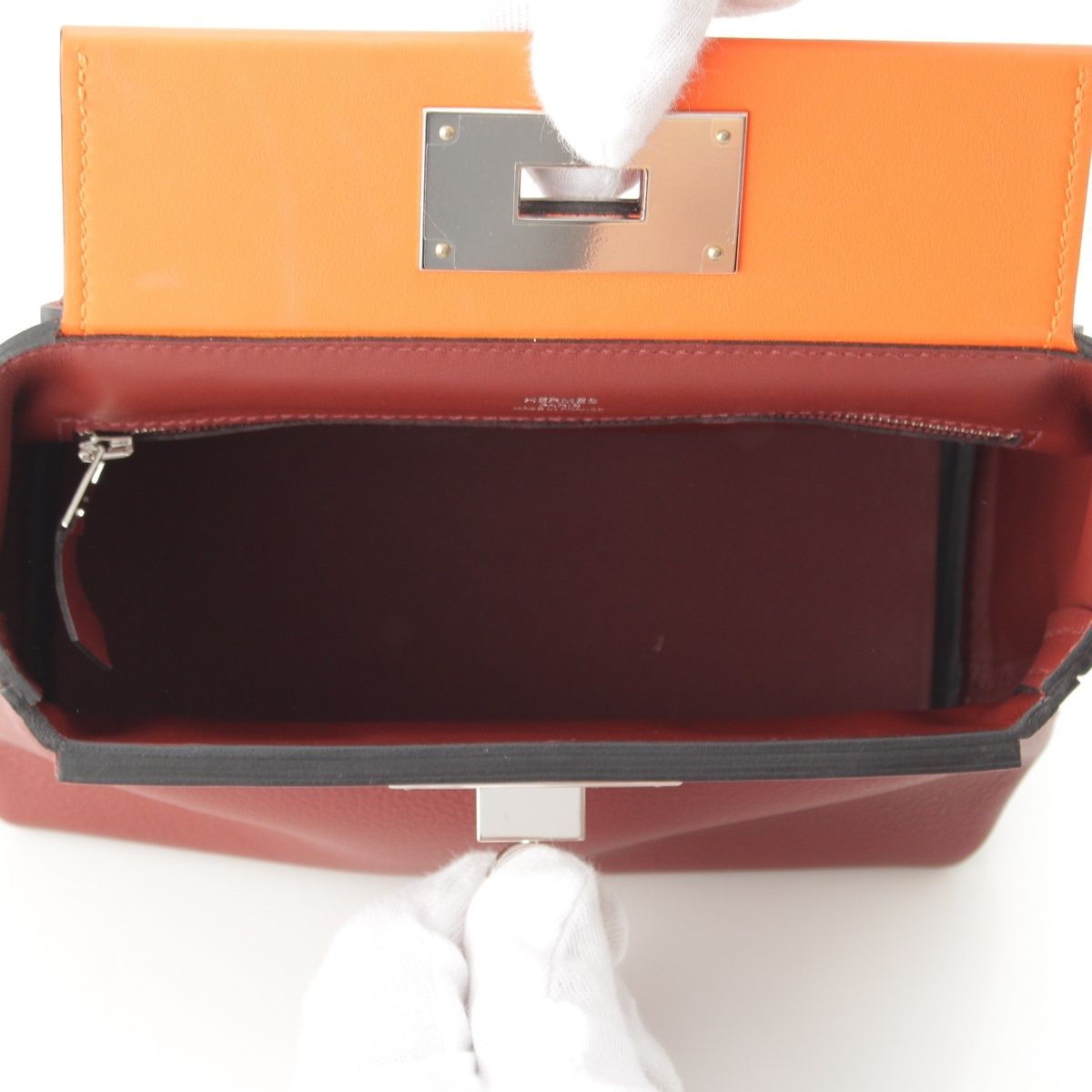 Hermes Van Quatre 21 Mini Ever Color 2-Way Shoulder Handbag 24 Rouge Ash Orange — view 6