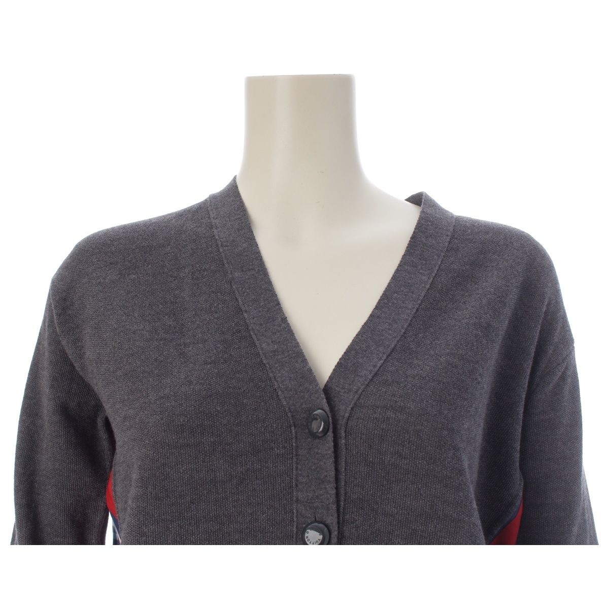 Louis Vuitton Wool Silk Knit Scarf Docking Cardigan Top Gray Multicolor XS — view 5