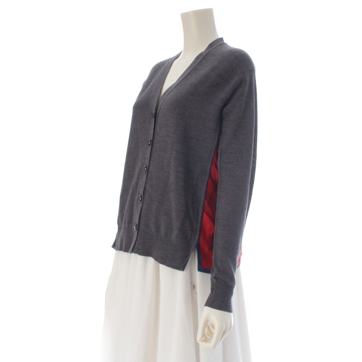Louis Vuitton Wool Silk Knit Scarf Docking Cardigan Top Gray Multicolor XS — view 3