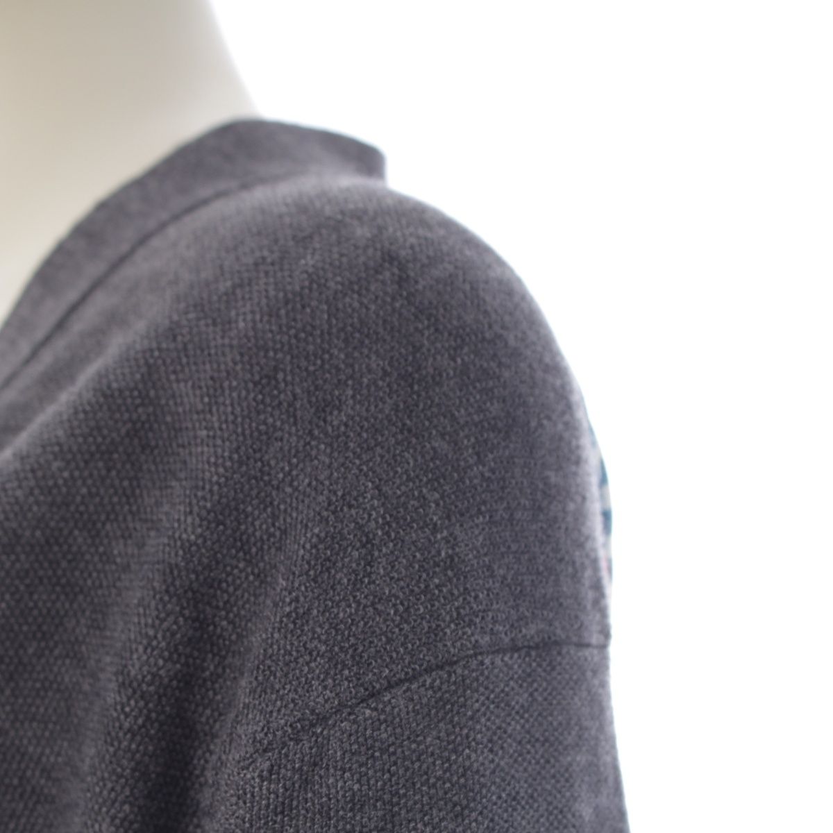 Louis Vuitton Wool Silk Knit Scarf Docking Cardigan Top Gray Multicolor XS — view 6