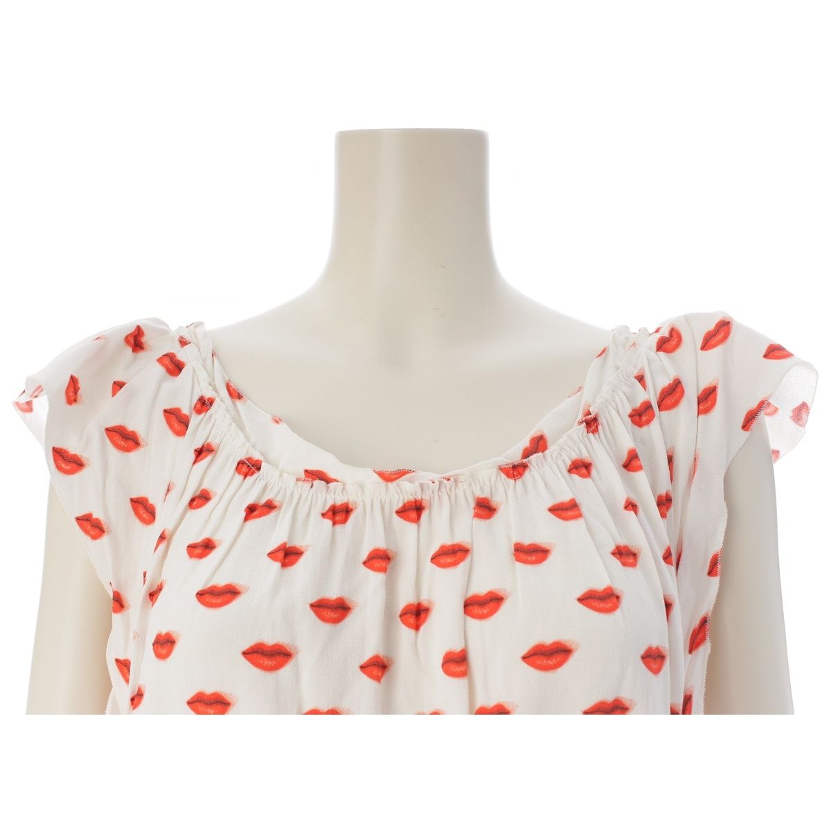 Prada Lip Print Tuck Dress — view 5