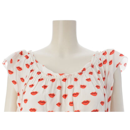Prada Lip Print Tuck Dress — view 5