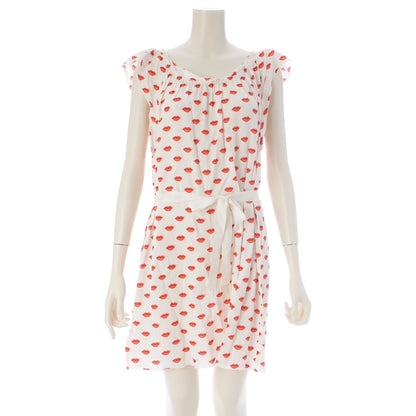 Prada Lip Print Tuck Dress