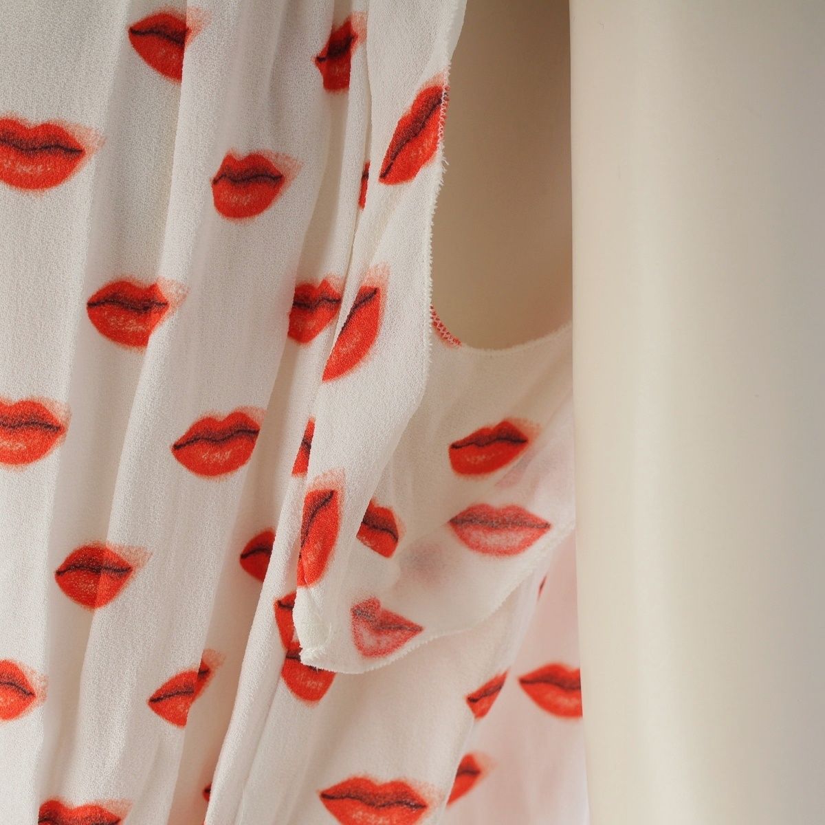 Prada Lip Print Tuck Dress — view 7