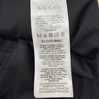 Gucci Wool GG Logo Allover Pattern Single Trousers Pants Charcoal Gray 52 — view 7