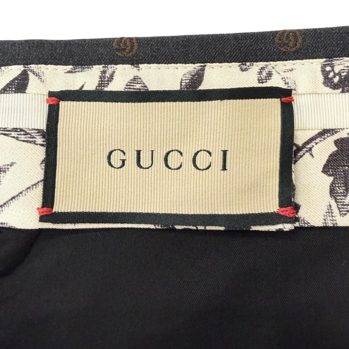 Gucci Wool GG Logo Allover Pattern Single Trousers Pants Charcoal Gray 52 — view 6