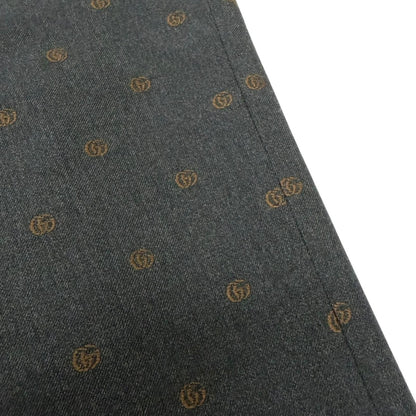 Gucci Wool GG Logo Allover Pattern Single Trousers Pants Charcoal Gray 52 — view 5